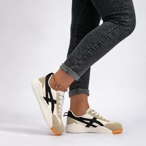 Stylish Sneakers with Black and White Design